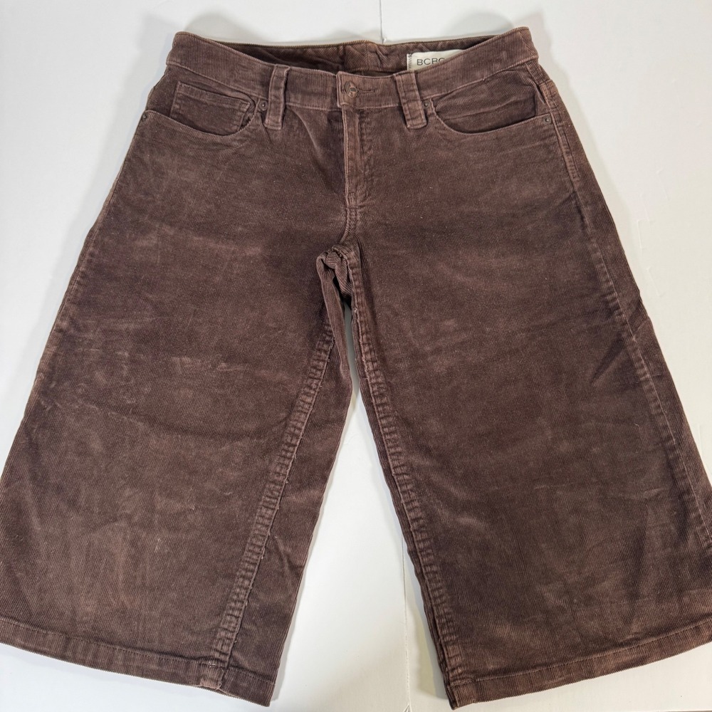 BCBGirls Corduroy Shorts Womens 6 Brown Wide Leg Y2K Skater Gorpcore 2000s